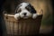 Puppy in a basket