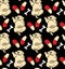 Puppy cute rest sleep relax seamless pattern dark wallpaper.