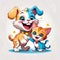 Puppy dog kitty kitten family happy animal play