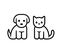 Puppy and kitten icon