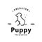 puppy logo vector outline monoline art icon