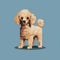 Puppy Pixel Art: Dark Beige Poodlepunk Illustration By Nicolas Mignard