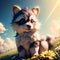 Puppy racoon. Generative AI