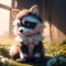 Puppy racoon. Generative AI