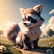 Puppy racoon. Generative AI