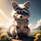 Puppy racoon. Generative AI