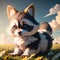 Puppy racoon. Generative AI