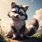 Puppy racoon. Generative AI