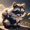 Puppy racoon. Generative AI