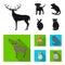 Puppy, rodent, rabbit and other animal species.Animals set collection icons in black, flat style vector symbol stock