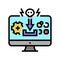 pups cyberspace crime color icon vector illustration