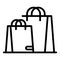 Purchase bags icon, outline style