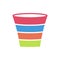 Purchase funnel icon. Color chart. Simple flat vector illustration