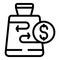 Purchase returns icon outline vector. Return product