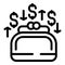 Purchase returns wallet icon outline vector. Box shipment