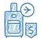 purchase suitcases with handle duty free doodle icon hand drawn illustration