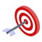 Purchasing manager target icon, isometric style