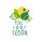 Pure 100 percent lemon original design logo, natural healthy product badge colorful hand drawn vector Illustration