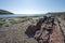 Pure blue skies over Manorbier beach in Pembrokshire