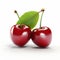 Pure Elegance: Twin Cherries on a Snowy White Canvas