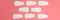 Pure empty women`s disposable daily menstrual sanitary pads or napkins pattern on pink background. banner.