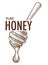 Pure honey poster monochrome sketch outline vector