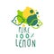 Pure lemon 100 percent logo template original design, colorful hand drawn vector Illustration