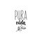 Pure life - in Spanish. Lettering. Ink illustration. Modern brush calligraphy