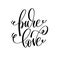 Pure love hand lettering romantic quote to valentines day or wed