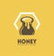 Pure natural honey vector logo design