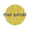 Pure Nature sticker, vector illustration