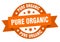 pure organic round ribbon isolated label. pure organic sign.