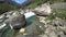 Pure transparent water of mountain river of Verzaska in Switzerland.