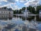 Pure water.  The fountain.  Castle in Poland.  Nature.  Background.