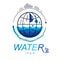 Pure water vector abstract symbol for use in mineral water advertising. Living in harmony with nature concept.