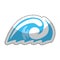Pure water wave emblem isolated icon