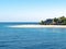 Pure white sand in front of a resort on a tropical island