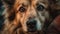 Purebred canine portrait: loyal retriever and fluffy sheepdog friendship generative AI