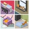 Purebred Cats Isometric Design Concept