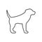 Purebred Doggy Retriever Standing Flat Symbol. Dog Puppy Domestic Happy Black Line Icon. Big Dog Logo. Mammal Labrador