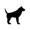 Purebred Doggy Retriever Standing Flat Symbol. Dog Puppy Domestic Happy Black Silhouette Icon. Big Dog Logo. Mammal