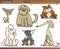 Purebred dogs cartoon set