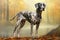 Purebred purebred beautiful dog breed Catahoula Leopard Dog, background nature.