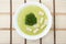 Puree soup with broccoli and croutons