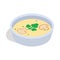 Puree soup with mushrooms icon, isometric 3d style