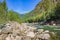 The purest transparent mountain river, Siberia, Eastern Sayan, Russia