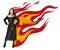 Purgatory nun in fire cartoon character vector