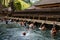 Purification in sacred holy spring water, Bali