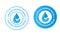 Purified drinking water vector, product label icon with water drop