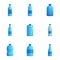 Purify water icon set, cartoon style